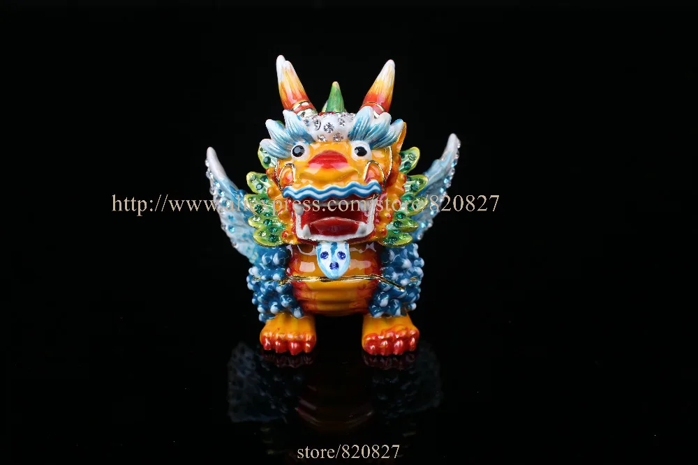 Collectible Fengshui Dragon Statue Trinket Box Unique Dragon Souvenir Home Office Decoration Business Gift Dragon Metal Crafts