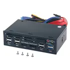 Мультимедийная Передняя панель для ПК, 5,25 дюйма, с SATA e-SATA Dual USB 3,0, 6 портов USB 2,0, аудиопорт s и