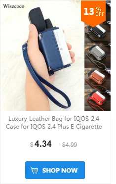 Роскошная кожаная сумка для IQOS 2,4 чехол для IQOS 2,4 Plus аксессуары для электронных сигарет защитный чехол для переноски+ Модный ремешок