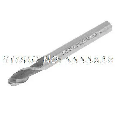 

HSS Helical Groove 2 Flute 10mm Dia Tip 100mm Length Cutting Ball Nose End Mill