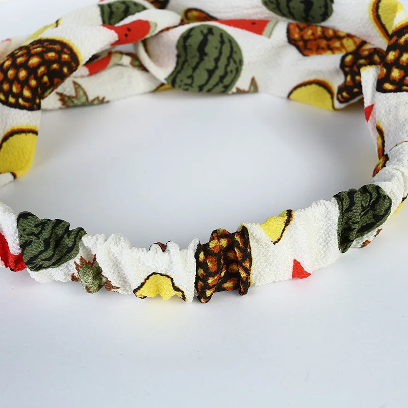 Милая Одежда для девочек повязка на голову с бантиком фруктовым узором бант