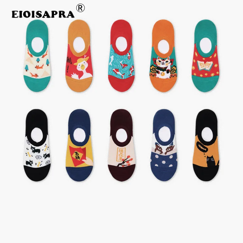[EIOISAPRA] Харадзюку невидимые носки милый мультфильм Calcetines Cortos повседневные