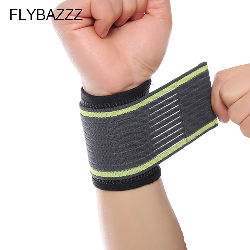 

FLYBAZZZ Elastic Palm Wrap Wrist Hand Brace Support Sleeve Band Sports Safety Gym Training Guard Stripe Bandage Wrist Support
