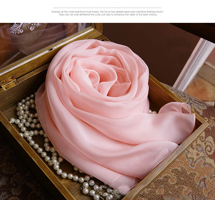 Винтажный детский шарф для девочек модная розовая шаль женщин 100% чистый шелк