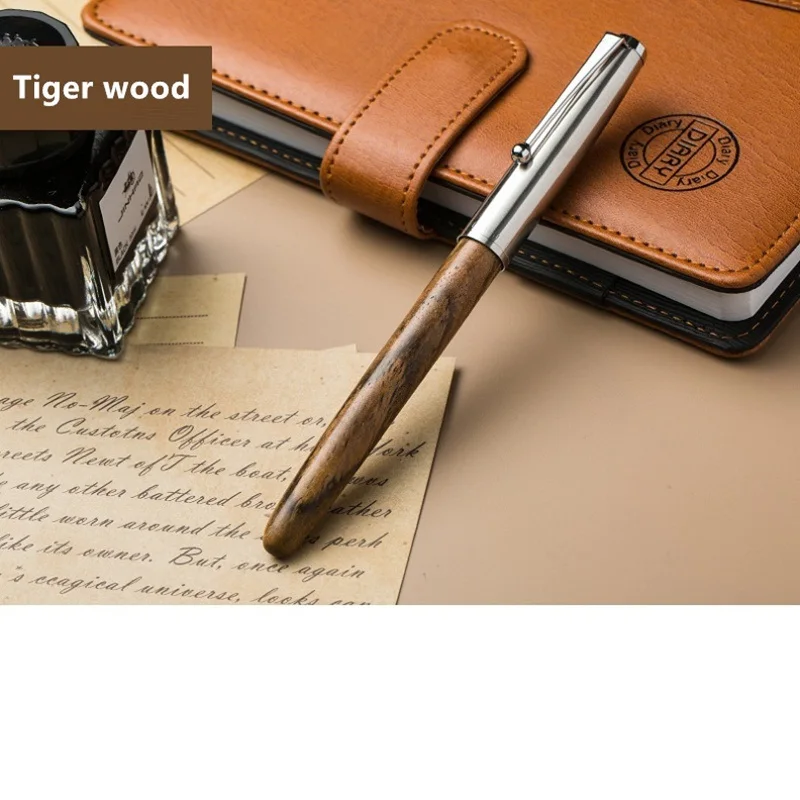 Tiger wood Винтажная художественная качественная авторучка стальная металлическая крышка 0,38 мм сверхтонкие ручки Jinhao 51A канцелярские принадлежности для офиса и школы A6994 - Цвет: Tiger wood