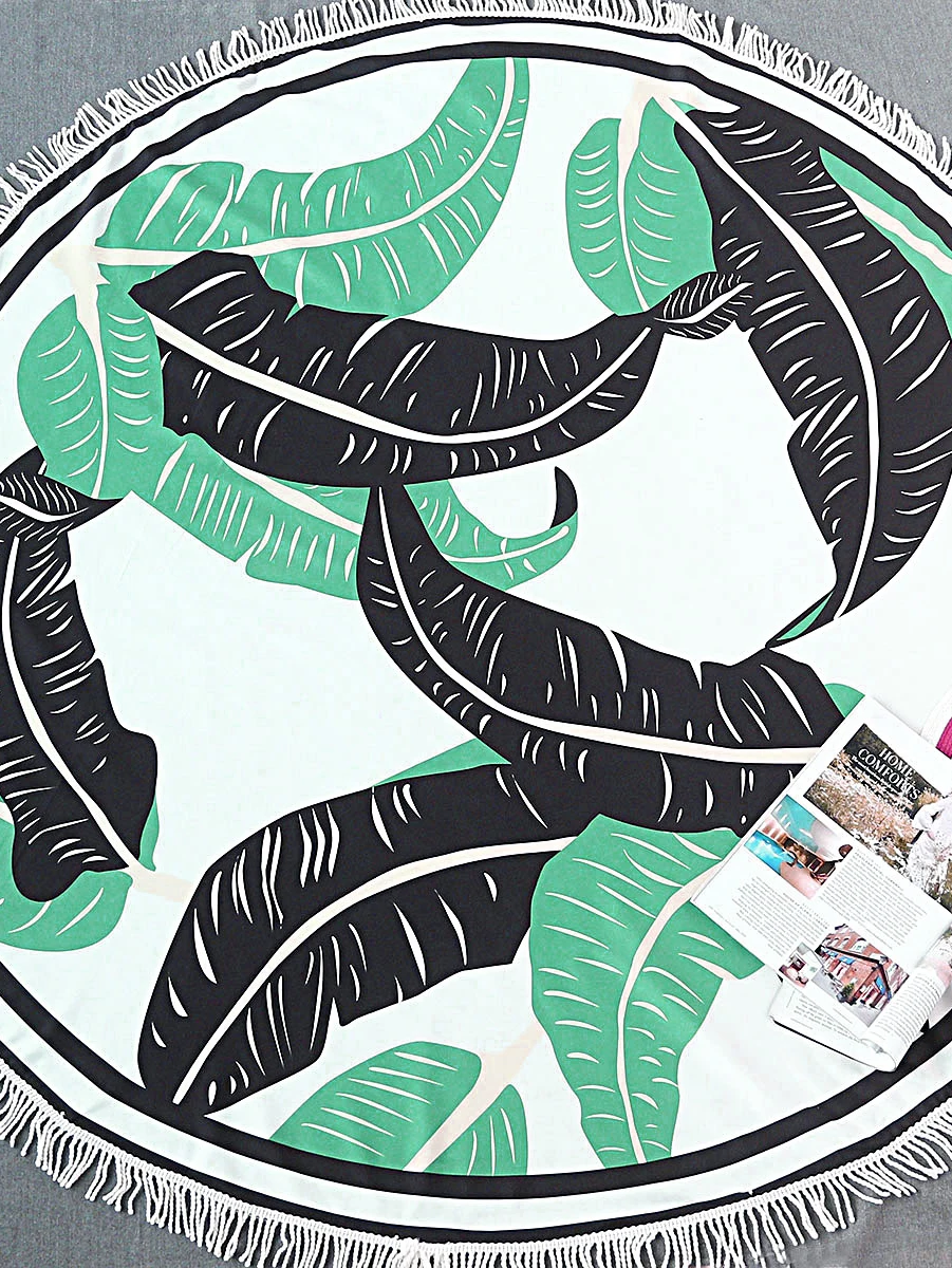 Пончик пиццы ананас большой круглый микрофибра пляж круглое полотенце кисточки