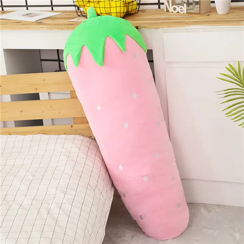 pink strawberry 1 ед. 50/70/120 см длинные фрукты плюшевая подушка овощей клубника игрушки в форме моркови для Для детей милая кукла кровать Декор подарок - Цвет: pink strawberry