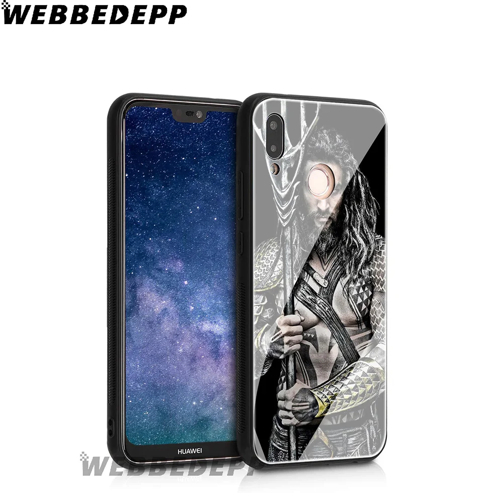Чехол из закаленного стекла WEBBEDEPP Aquaman Cool Movie для Huawei Mate 20 P20 P10 P Smart 2019 2018 &amp Honor 10 9 8X