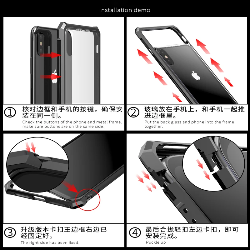 Luxury Metal Bumper Case For Huawei Honor 8X Max 7.12 inch Transparent Glass Back Cover 6.5 8 X |
