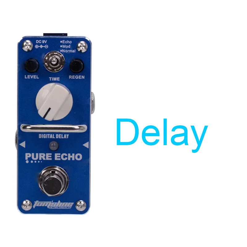 Tomsline Гитары эффект мини педали один эффекты тюнер хора Overdrive Booster Fuzz d.i эхо реверберации Wah равных сжатия педаль - Цвет: Delay