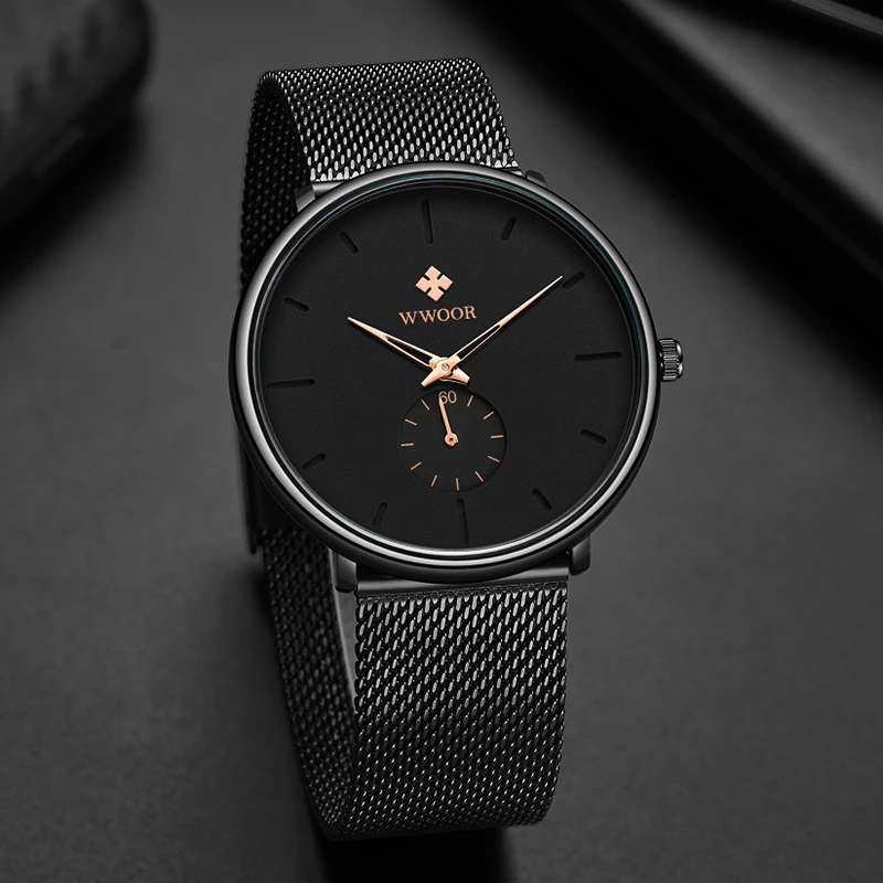 WWOOR новые мужские спортивные часы Топ бренд класса люкс ультра тонкие