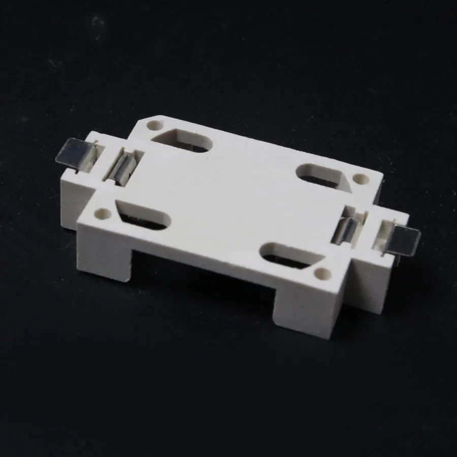 Оптовая продажа 10 шт./лот Белый пластиковый корпус CR2032 SMD литиевая кнопка гнездо