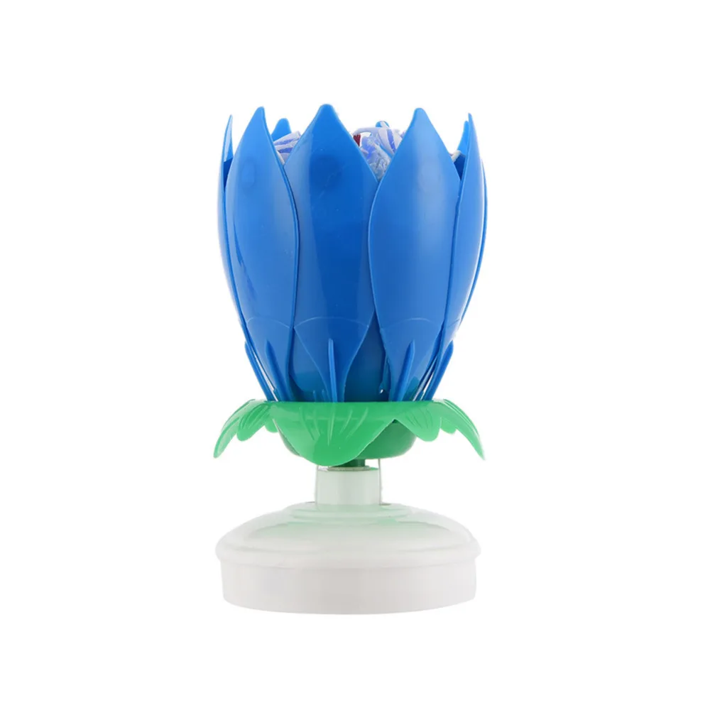 Лидер продаж! Музыкальная свеча в виде цветов лотоса 1 шт. музыкальные сверкающие