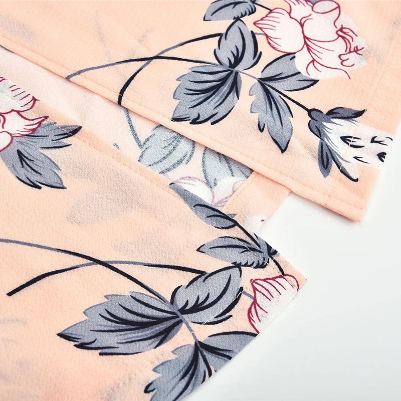 Женское шифоновое платье с v образным вырезом и принтом сексуальный разрез