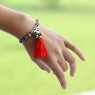 Чистый ручной работы цветной браслет с яблочным камнем новый национальный