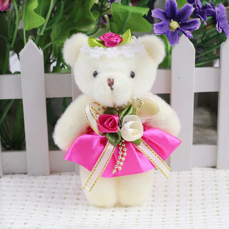 2 шт \ Лот 12 см детские плюшевые куклы мини маленький плюшевый мишка цветок Мишка