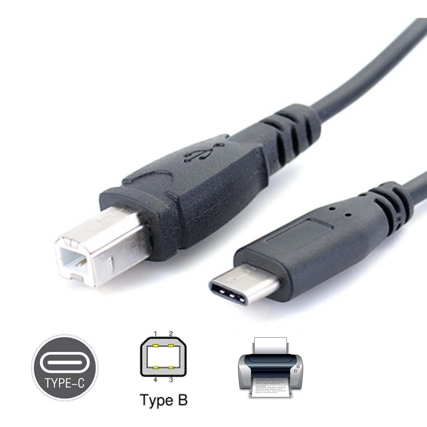 Кабель для передачи данных USB 3 1 Type C с разъемом папа на 2 0 B шнур телефона планшета