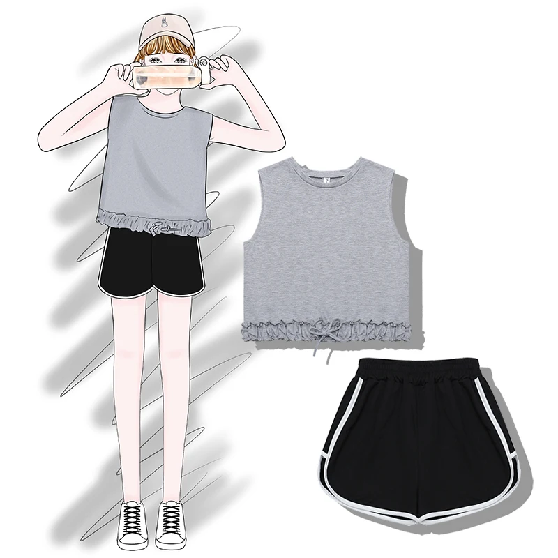 2018 новые модные женские взрослых комплект одежды жилет + цвет соответствия