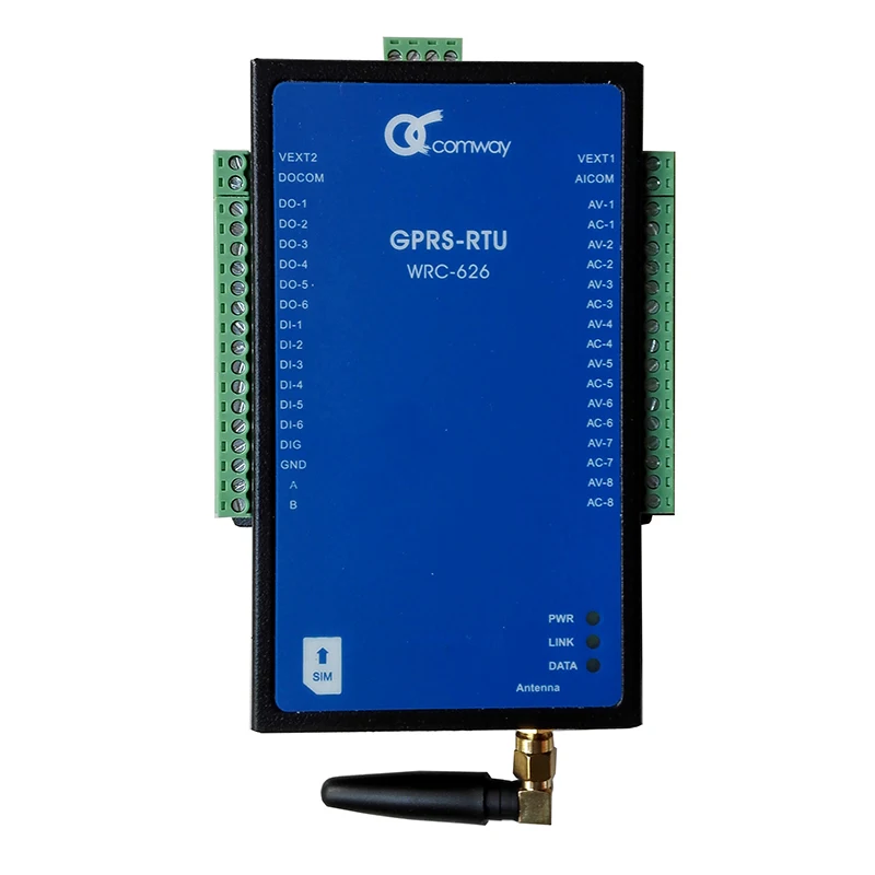 GPRS RTU 8AI 6DI 6DO 2 RS485 Modbus master and slave цифровой аналоговый образец GSM SMS|rs485 cable|rs485 db9sms switch |