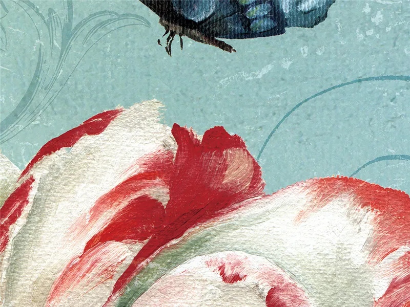 

Wallpapers YOUMAN Customize 3D European Style New Garden Retro Flower Oil Painting Wall Papers For Sofa TV Background Wall Mural