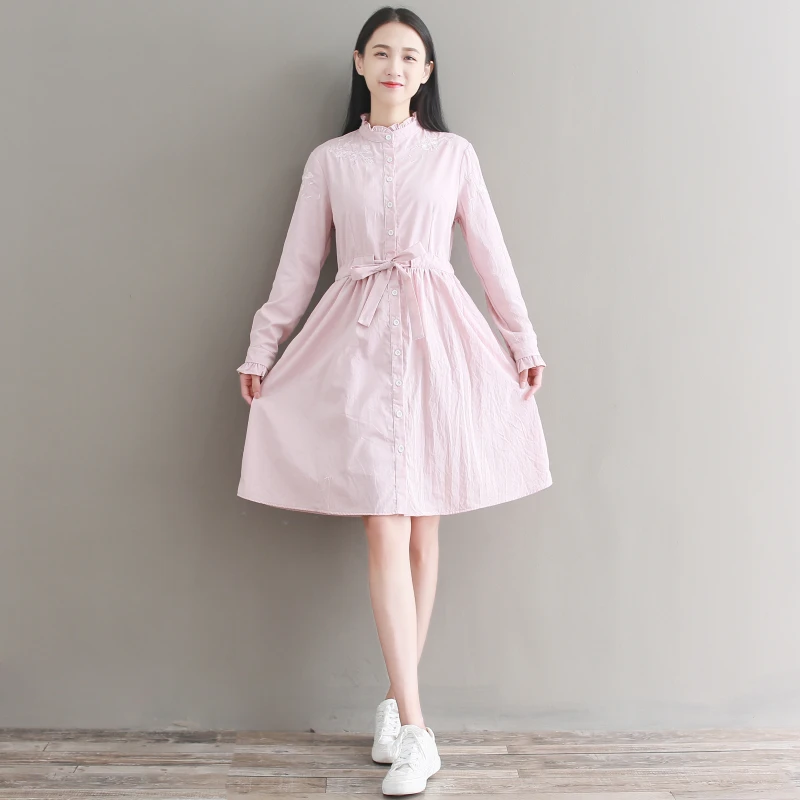 Японское весенне-летнее женское Цветочное платье Элегантное голубое розовое