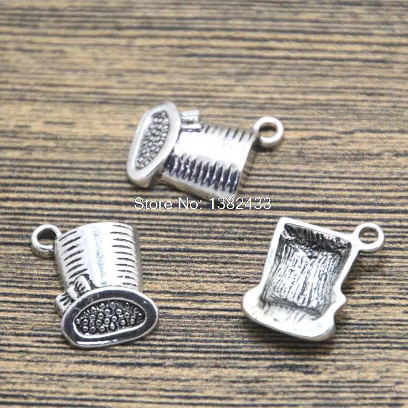 10 шт mad шляпа шармы под старину Серебряный тон Алиса Шарм Подвески 19x15mm|charm pendant|charm