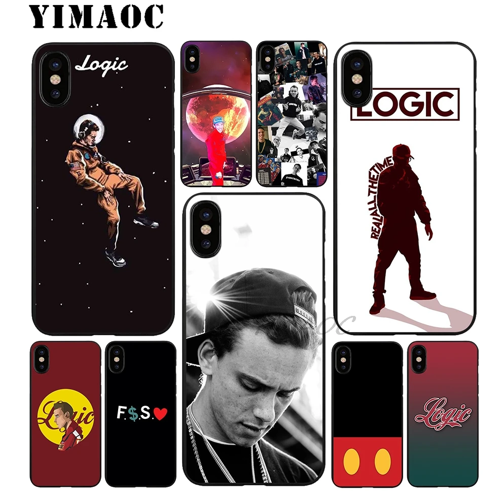 YIMAOC Logic Rapper Soft TPU Black Silicone Case for iPhone X or 10 8 7 6 6S Plus 5 5S SE Xr Xs Max |