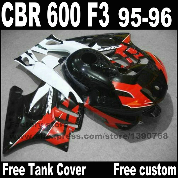 

High quality fairing kit for HONDA CBR 600 F3 fairings 1995 1996 95 96 black red white bodywork set +tank CN8