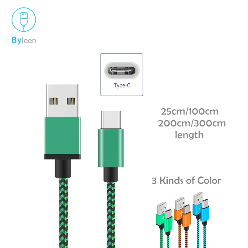 Быстрое зарядное устройство Byleen зеленое/оранжевое/синее USB Type C для Huawei honor P 10 20