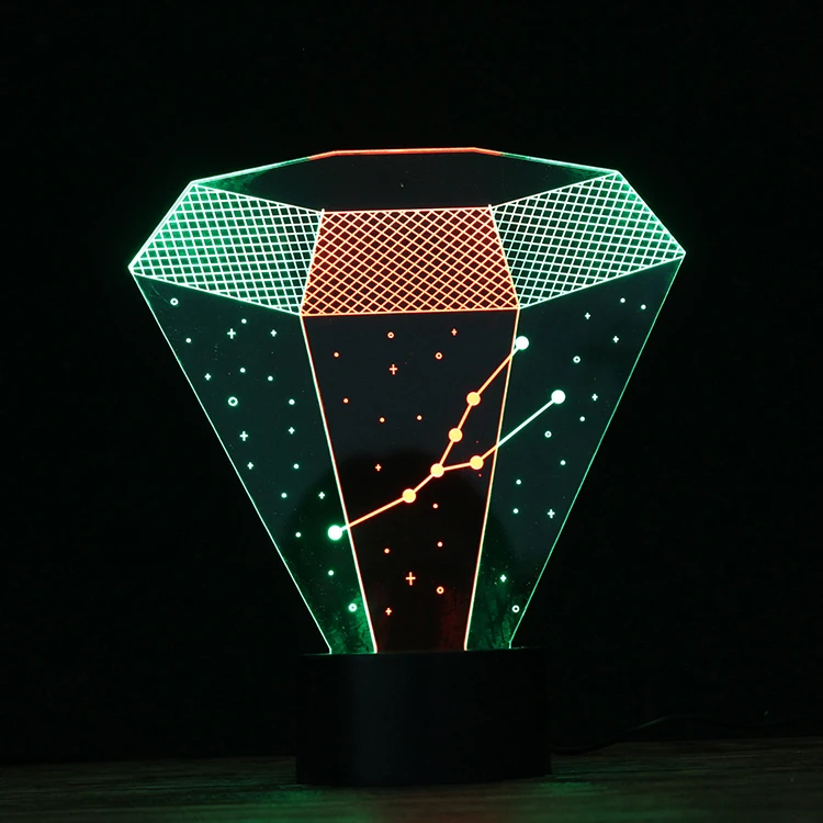 Новое изобретение щетка для 3D зодиака Рак созвездий светодиодный ночной