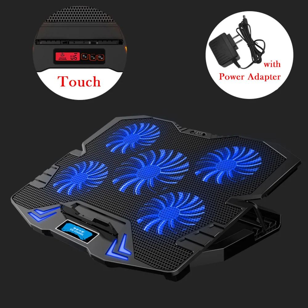 Охлаждающая подставка для ноутбука с 5 вентиляторами 2 USB 12 17 дюймов охлаждающая