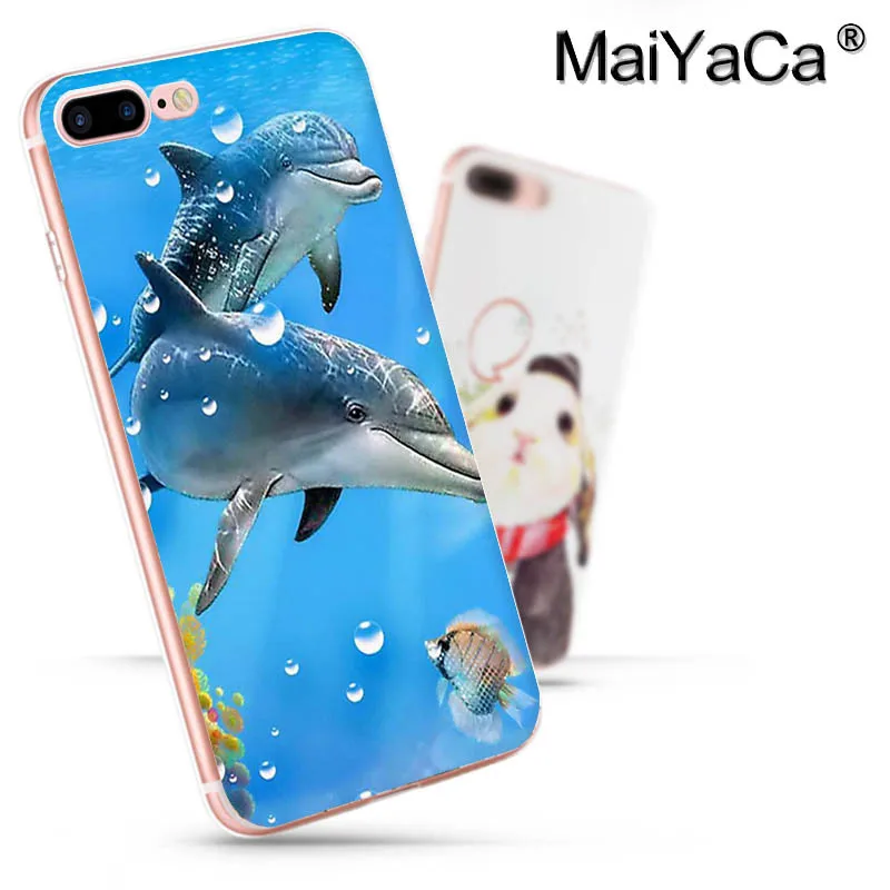 Мягкий прозрачный чехол для телефона MaiYaCa Ocean Dolphin Dance And Jumping iPhone 8 7 6 6S Plus X 10 5 5S SE