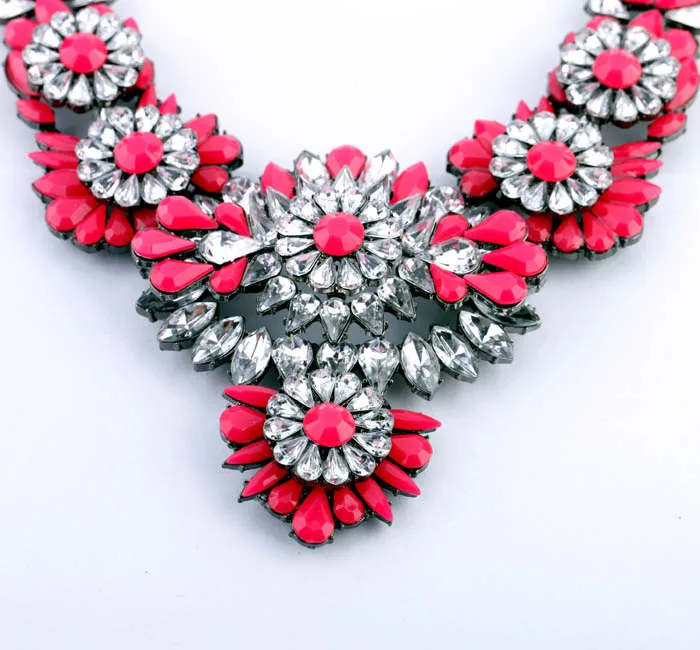 3 цвета богемное массивное ожерелье цветочное очарование модное с воротником