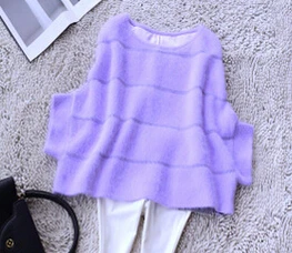 100% из натурального меха норки кашемировый пуловер с длинным Для женщин Одежда