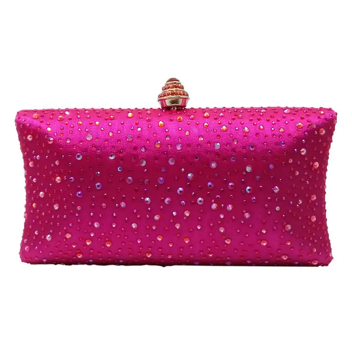 Rose Роскошная фиолетовая вечерняя сумка с кристаллами для женщин bolsos fiesta mujer cluth вечерние - Цвет: Rose