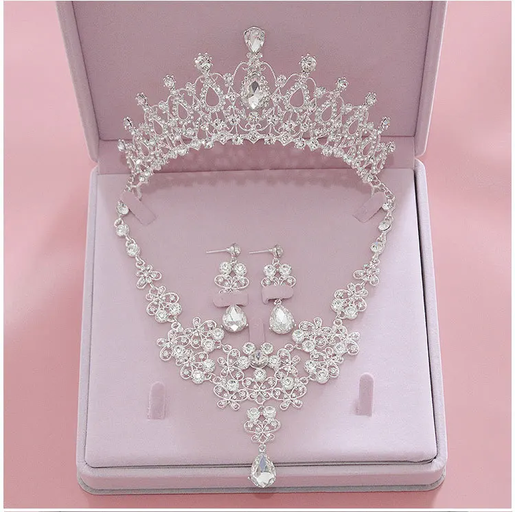Женский ювелирный комплект из колье и серёг с кристаллами|earrings necklace|bridal jewelry
