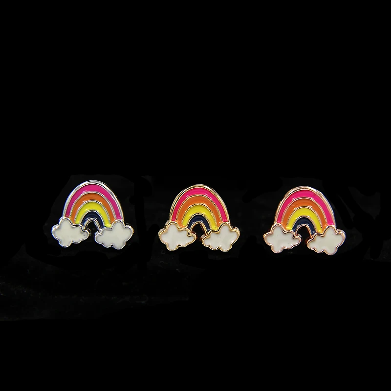 YUKAM Slider Jewelry Friendship 8mm Cute Enamel Rainbow LGBT Slide Charms Keeper for Mesh Bracelet DIY Accessories Making | Украшения и
