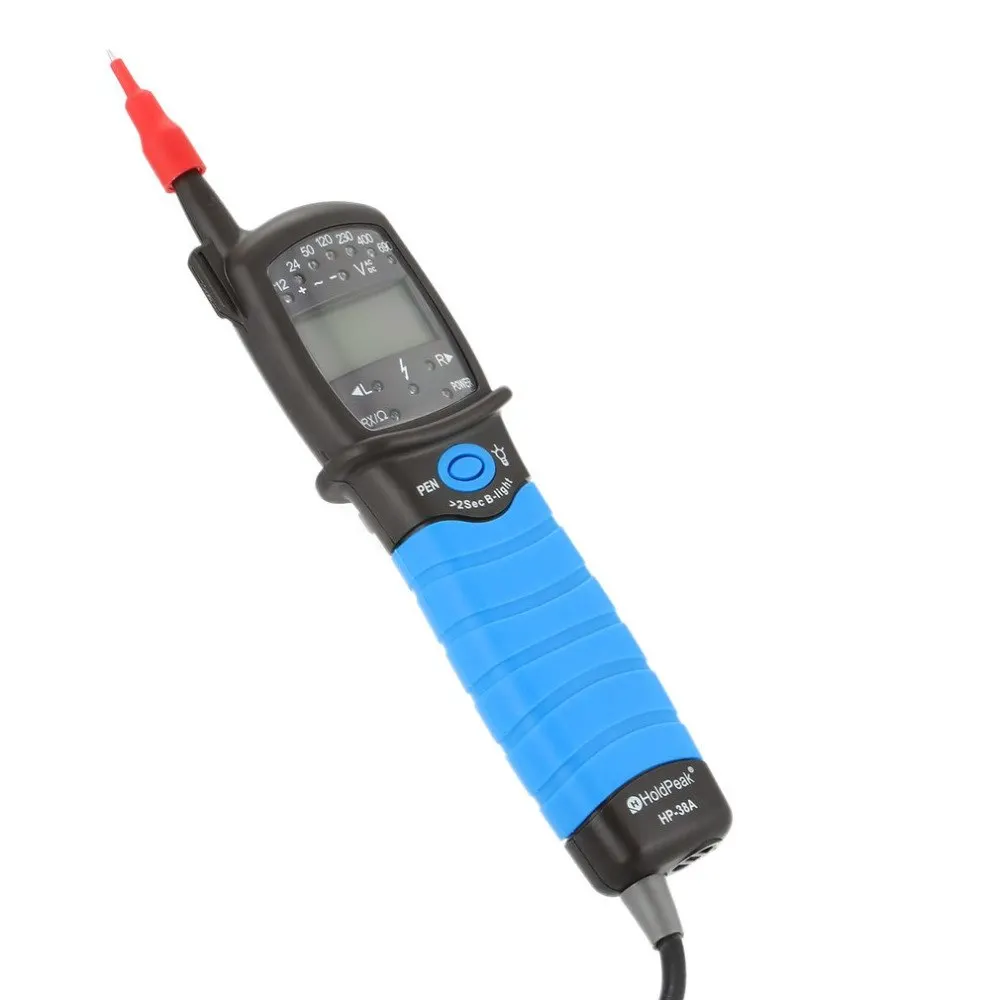 HP-38A Ручка Тип Цифровой мультиметр HoldPeak тестер напряжения 2-полюсный с дисплеем