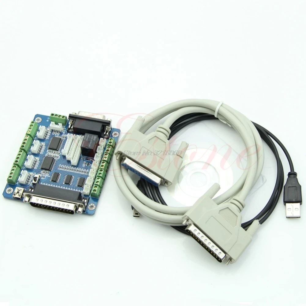 Плата Интерфейс адаптер для шагового двигателя + USB DB25 Кабель 5 осей CNC Breakout