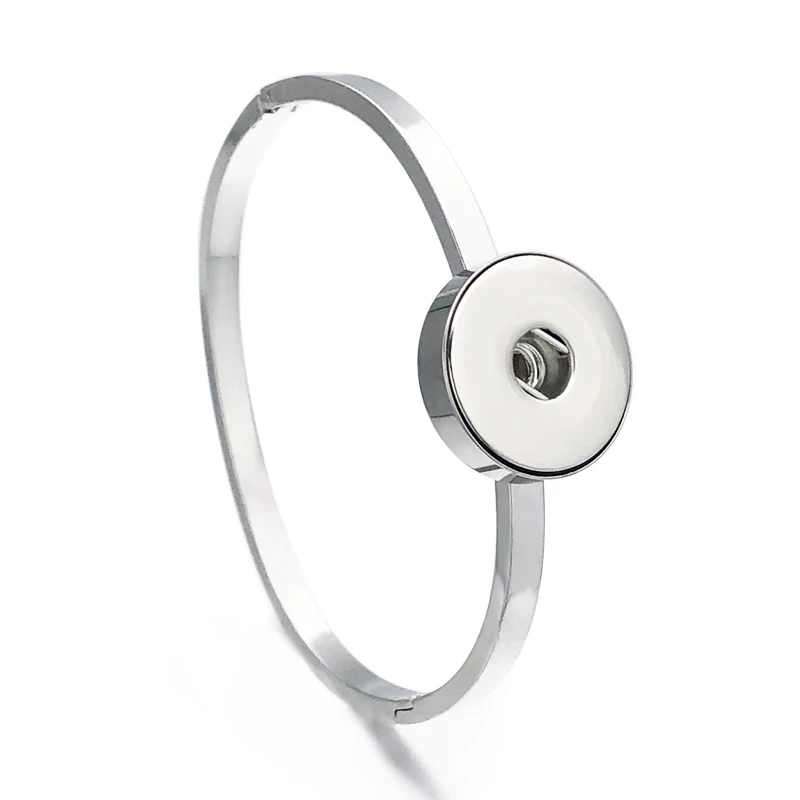 

Fashion Interchangeable Bracelet Stainless Steel Bangle 008 18mm Snap Button Charms Bracelet&Bangles For Women Jewelry Gift