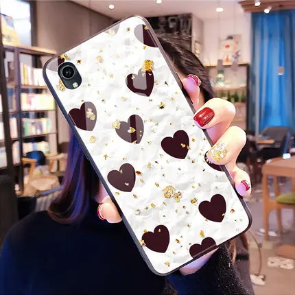 A22 Чехол для Vivo Y91C ЧЕХОЛ ДЛЯ VIVO Y91C чехол 6,22 мультфильм стекло жесткий задняя крышка чехол для телефона для VIVO Y91C VIVOY91 Y 91 Y91 91C VIVOY91C - Цвет: A22