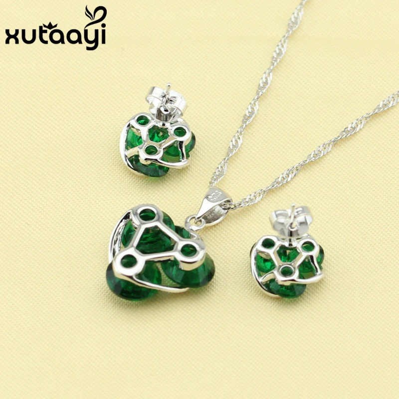 Блестящие Серебряные женские модные Ювелирные наборы для здоровья серьги