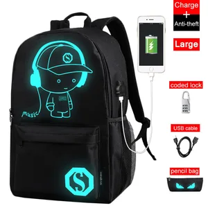 Новинка, подростковые рюкзаки для школы, светящиеся рюкзаки с usb-зарядкой и защитой от кражи, школьный рюкзак, повседневные мужские рюкзаки