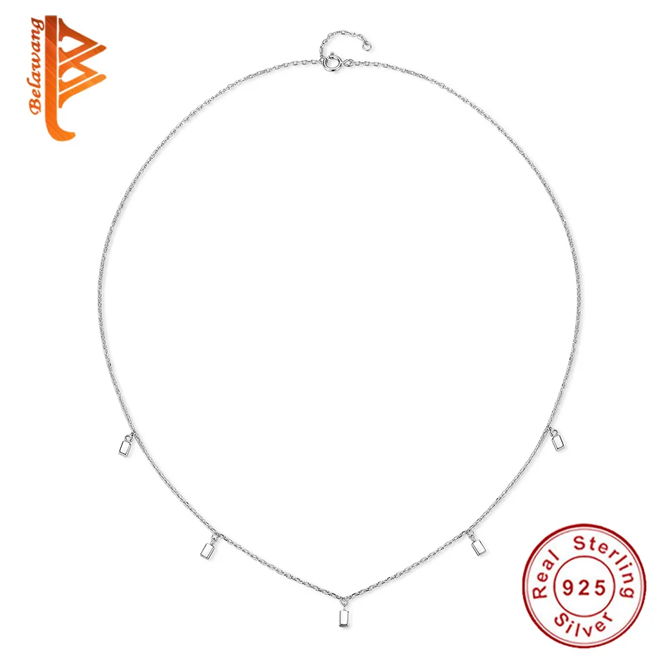Модные Геометрические Квадратные колье-чокер 925 шарма стерлингового серебра