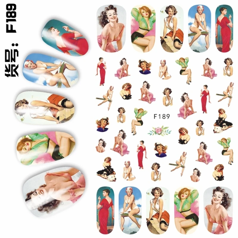 Супертонкая самоклеющаяся 3d наклейка для дизайна ногтей слайдер актриса из