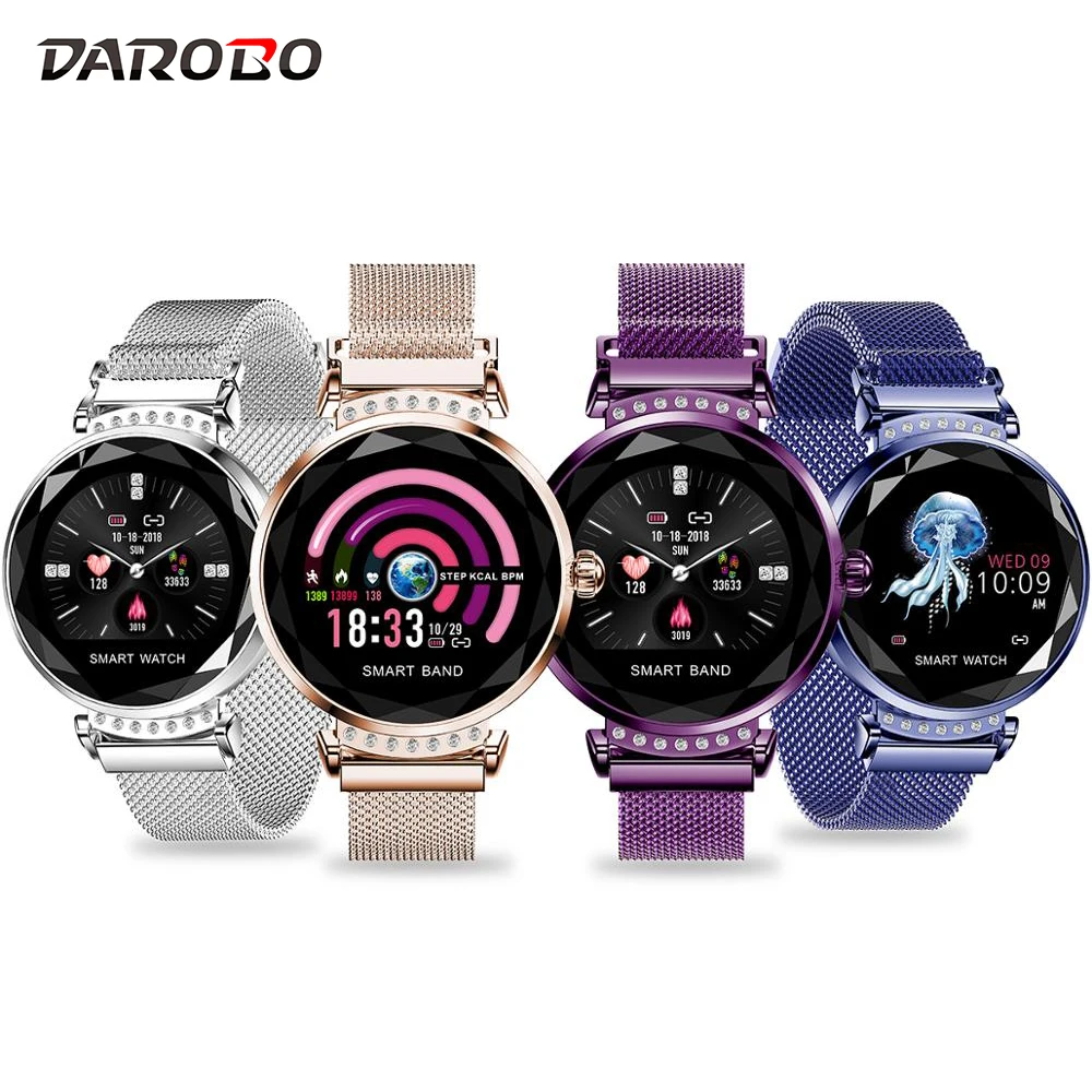 DAROBO H2 Смарт часы для женщин Android IOS apple с кровяным давлением фитнес трекер монитор