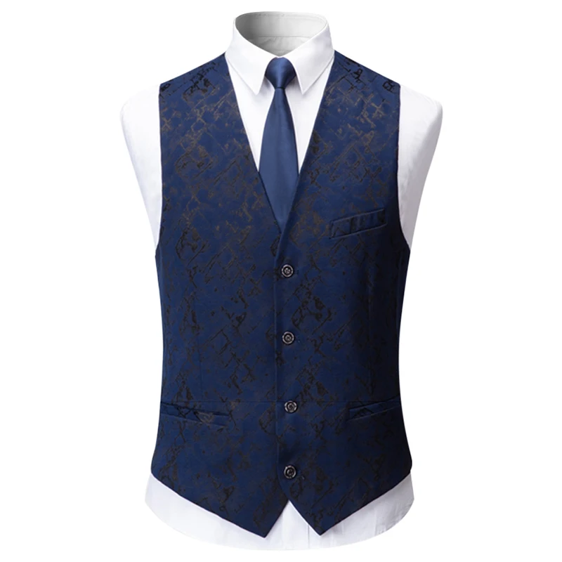 YUNCLOS 3 шт ЖАККАРДОВЫЕ мужские костюмы однобортные деловые Tuexdos повседневные