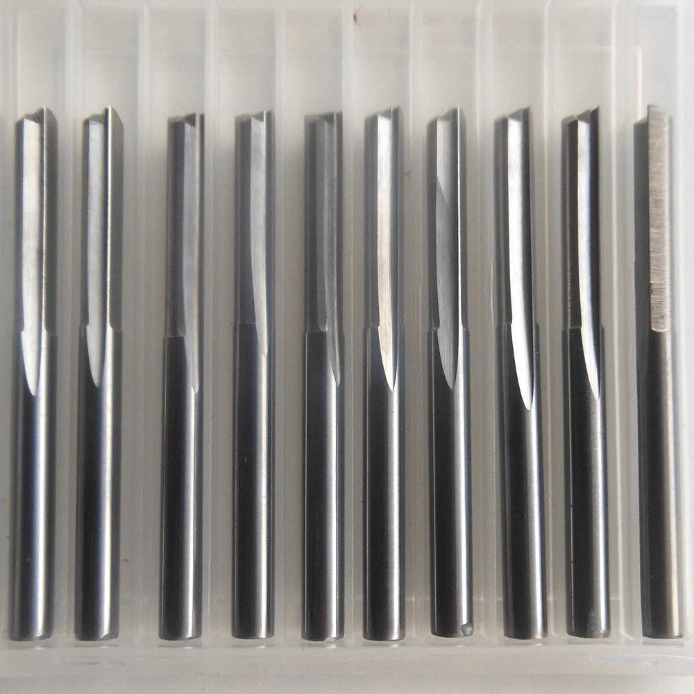 10 шт. 1/8 &quotфреза Набор фрез 2 флейты прямой слот Карбид Концевая фреза резьбы