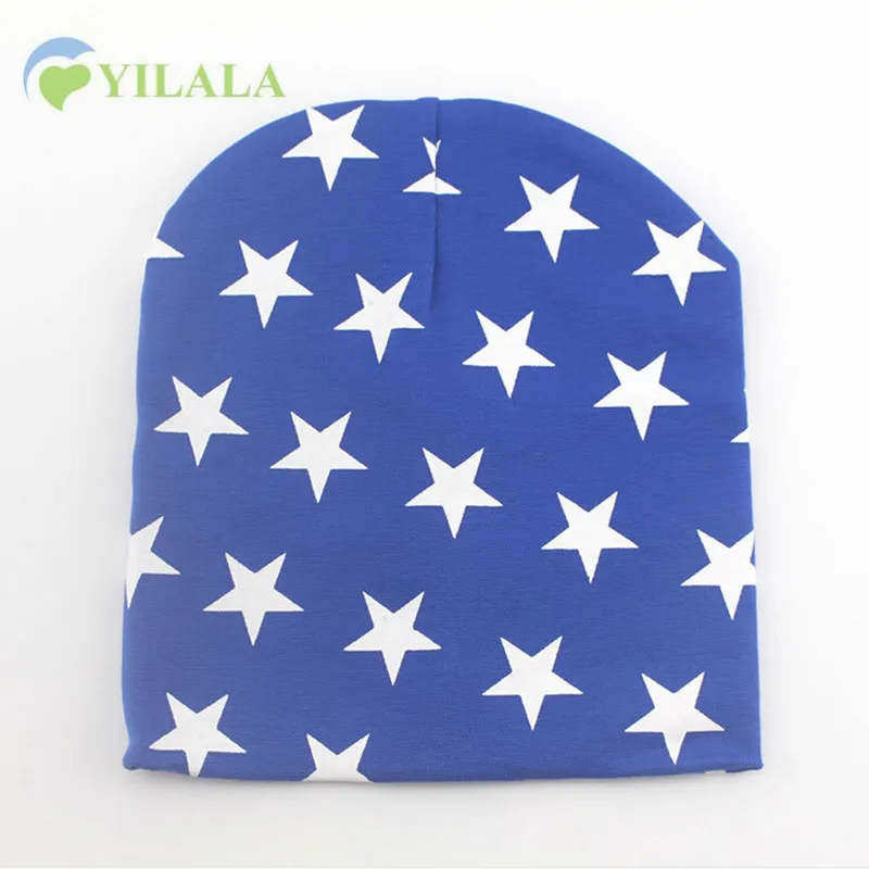 Однотонные хлопковые детские головные уборы со звездами модные шапки для