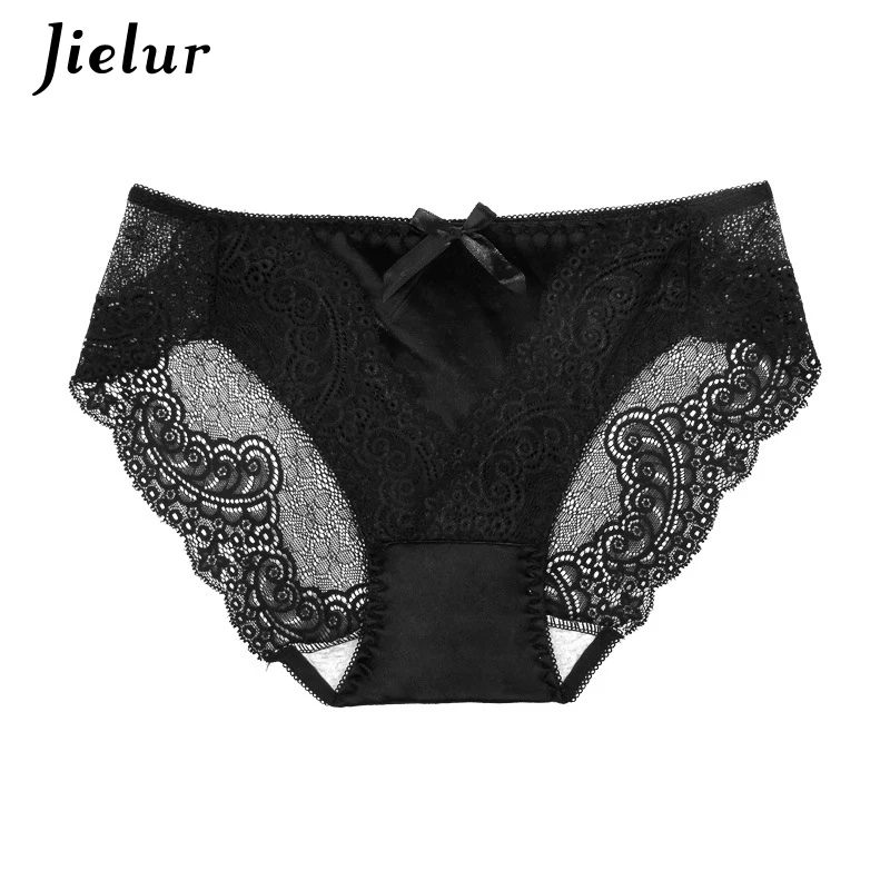 Кружевные сексуальные женские трусики Jielur прозрачные с бантом для женщин 6